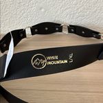 White Mountain  Black Belt with Turquoise pearls and silver accents and buckle Photo 5