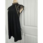 ZARA Mock Neck Lace Short Sleeve Shift Dress Black S Photo 4