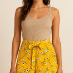 Kendall + Kylie Pacsun Yellow Summer Floral Skort Photo 0