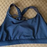 icyzone Strappy back sports bra Navy blue large wireless racerback athletic Photo 0