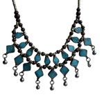Ethnic Exotic Goddess Turquoise Dangle Vintage Necklace Blue Photo 2