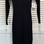 Freshman 1996 Sweater Dress Long Sleeve Bodycon Size Sm Cowl Neck Black NWT Photo 0