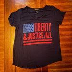 Rock & Republic  Liberty & Justice For All American Flag Shirt Medium Photo 3