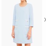 Tuckernuck  Francoise Mod Retro Knit Mini Dress: Light Sky Blue/Ivory Trim Photo 5