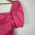 Caara Square Neck Short Puff Sleeve Barbie Pink Mini Dress Women’s Sz L Size L Photo 6