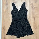 MIRROU | Black White Polka Dot Scalloped Neck Fit Flare Romper, SZ 8 NZ, US 4/S Photo 1