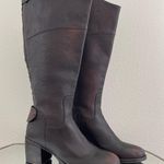 Patricia Nash Dark Brown Red Leather Loretta Tall Knee High Riding Heeled Boots Photo 0