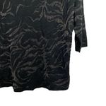 Chico's  Womens Double V-neck Pullover Black Gold ¾ Sleeve Sweater Size 2 NWT Photo 6