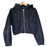 Urban Outfitters BDG S Cropped Corduroy Jacket Women's Black Hooded 90s Y2K Photo 0