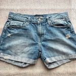 Levi's Jeans Shorts Juniors Size 9 Distressed Cuffed Cotton Blue Denim Photo 0