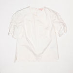 Ted Baker Clelly Cotton Poplin Short Ruched Sleeve Solid White Blouse Shirt S Photo 0