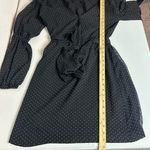Club Monaco  Jowdie Classic Black Sheer Sleeves Polka Dot Wrap Dress Size 2 Photo 10
