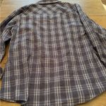 Amazing Lace  Charcoal Plaid Button-Down Shirt Romper. Built in Shorts Photo 1
