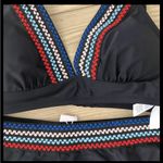 Cupshe  Women's V Neck High Waist Bikini Sets Swimsuit, size Small, Black, NWT Photo 2