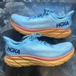Hoka  Clifton 8 blue and orange Women’s 10 WIDE Photo 0