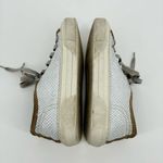 P448 Sally Low Top Sneakers Size 7 Reptile Print White Tan Metallic Photo 6
