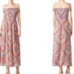 Tularosa Henderson Maxi dress large L smocked off shoulder paisley hot Photo 8