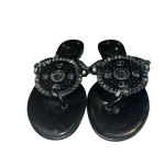 Jack Rogers  Black Leather Georgica Jelly Sandals Size‎ 8 Photo 1