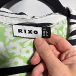 RIXO London Mia Dress Green Retro Micro Floral Swirl Size 2 Shirt Dress Photo 4