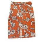 14th & Union NORDSTROM  Tie Front Skirt in Rust Sequoia Santa Fe Floral Sz L Photo 0