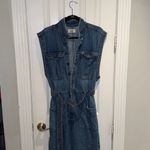 Free People  Sydney Medium Wash Denim Sleeveless Jumpsuit Photo 2