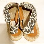 Stella McCartney  Size 8 Black Animal Print Chelsea Canvas Espadrille Slingback Photo 3