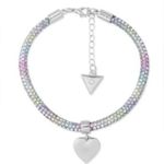 Guess Multi Color and Silver Heart Charm Sparkle Pavé Flex Bracelet Photo 2