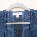Knox Rose Womens Duster Vest Size S Blue Lace Boho Draped Festival Y2K Layering Photo 3