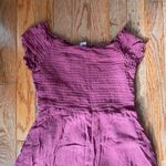 Full Tilt maroon pink babydoll smocked top Photo 7