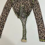 Oh Polly Leopard Mesh Bodysuit Size 4 Sheer Long Sleeve Snaps Y2K Clubwear Photo 3