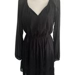 GILLI Black Brown Polka Dot Long Sleeve Dress Size Small Photo 4