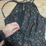 Anthropologie NWT Eva Franco Wide Leg Jumpsuit Halter Neck Metallic Black Size 0 Photo 11