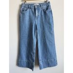 ZARA Crop Wide Leg Denim Culotte Pants High Waisted Women's Size 8 Casual Boho Photo 3