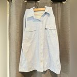 J. McLaughlin  light blue button down top spandex Photo 2