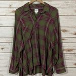 BDG Urban Outfitters Lachlan Flannel Button-Down Shirt - Green Multi - Small Photo 11