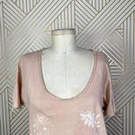 Zadig & Voltaire Top Wanda Short Sleeve Floral T-Shirt Pink White Size US Small Photo 1