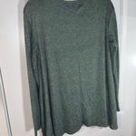 Sanifer Dark Olive Green Elongated Blouse Trimmed in White Lace Photo 6
