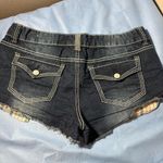 Rue 21 Dark Blue Jean Shorts with Plaid Accents Photo 15