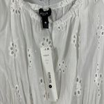 AQUA Swim Women’s Beach Coverup Tiered Peasant Dress Cotton Eyelet Ivory S NWT Photo 3