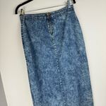 Judy Blue Denim Midi Maxi Skirt Sz 1XL Acid Wash Stretch High Slit A Line Photo 10