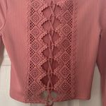 Forever 21  Crop Top Long Sleeve Pink Ribbed Photo 1