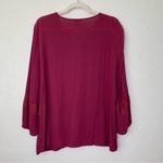 st. john's bay  Tie Front Tassel V-neck Long Sleeves Top Photo 5