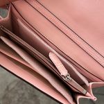 Ralph Lauren NEW Embossed Leather Medium Adair Bag, Pink Silver-Tone Photo 5