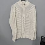 North Crest White Cable Knit Quarter Zip Pullover Sweater Women's Size XL / 18 Photo 0