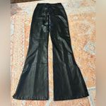 Abercrombie & Fitch  vegan leather split hem pants black size small long Photo 6