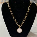 Talbots Gold Chain Necklace with White Pendant New Without Tags Photo 0