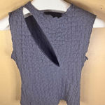 ZARA Cutout Top Sleeveless Textured Purple Gray Tank Modern Chic Trendy Womens Photo 0