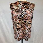 Kasper  multicolored paisley print pleated keyhole top size petite medium Photo 2