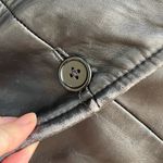 90s oversized genuine lambskin longline leather coat jacket black buttery Size L Photo 6