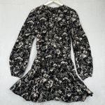 JONATHAN SIMKHAI Anastasia Black Flora Fauna Ruched Mini Dress Size 6 Photo 7